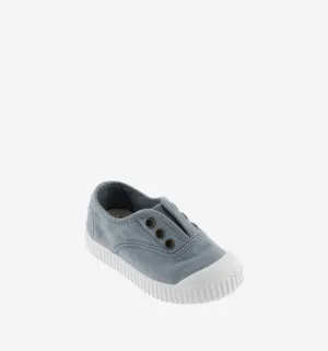 Atlantico blue canvas elastic slip on sneaker