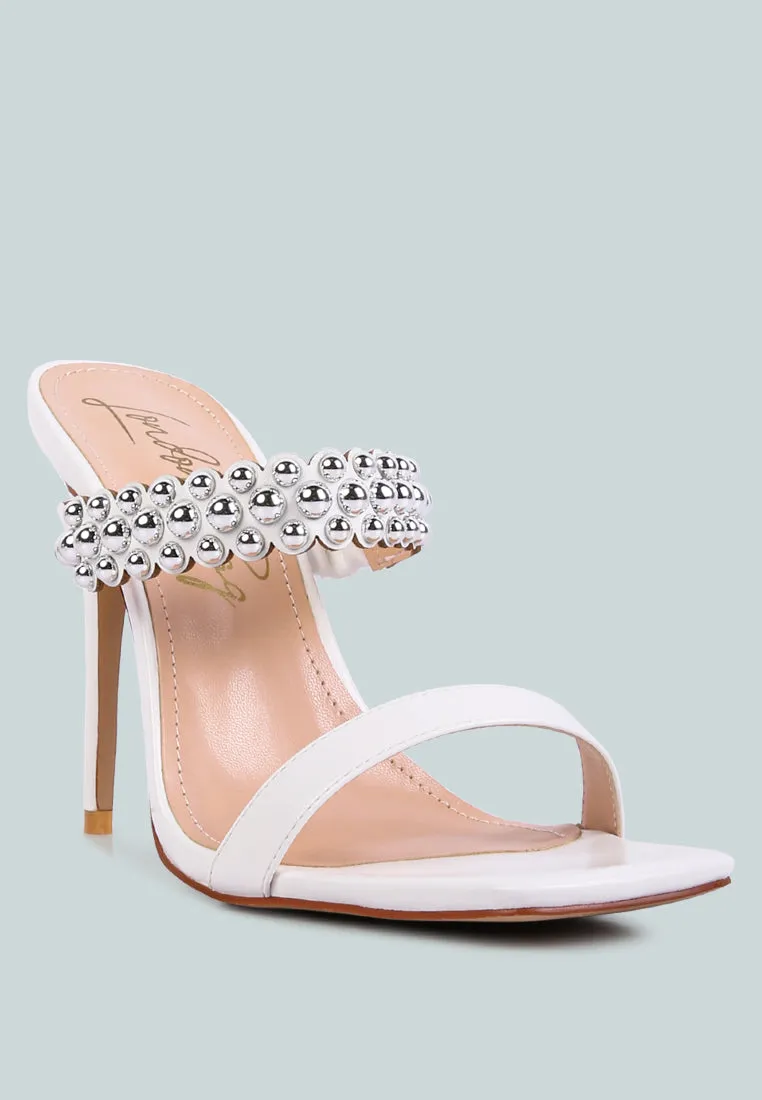 Bandy Stieletto Heel Metal Stud Sandals