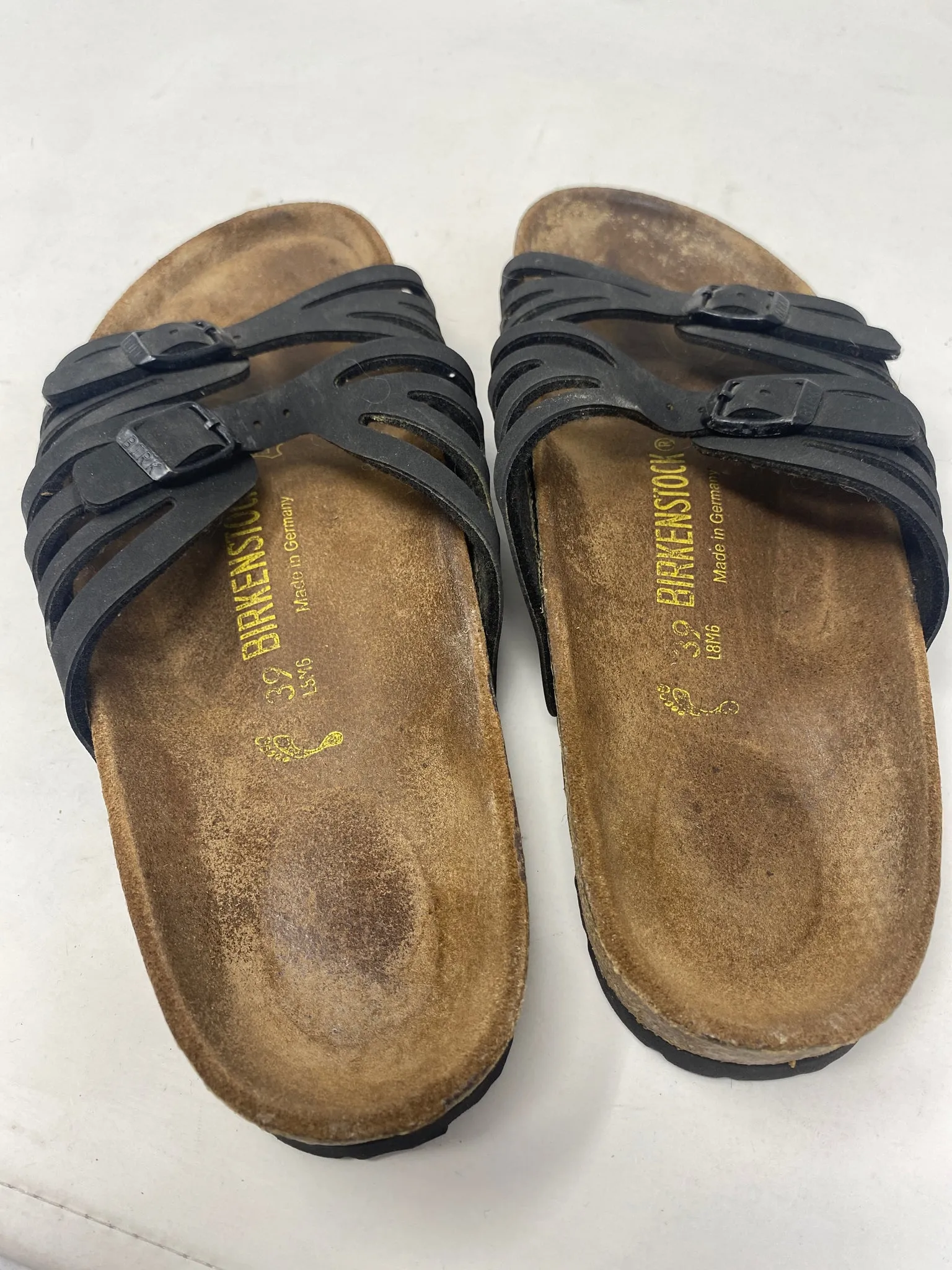 Birkenstock 39 Black Leather Sandals