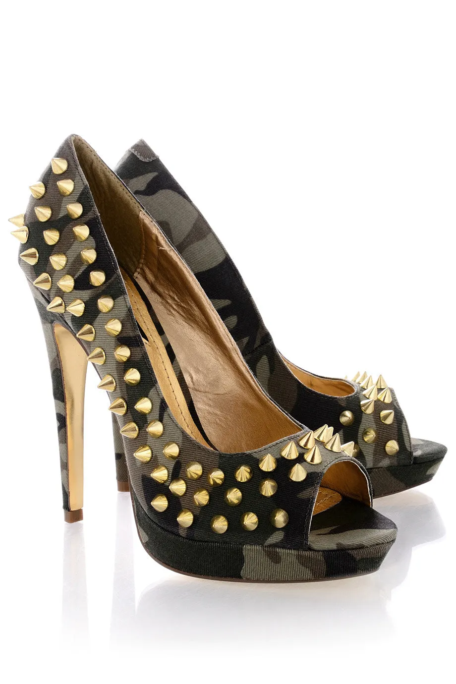 BLINK FREYA Camouflage Studded Peep Toes