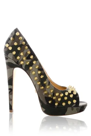 BLINK FREYA Camouflage Studded Peep Toes