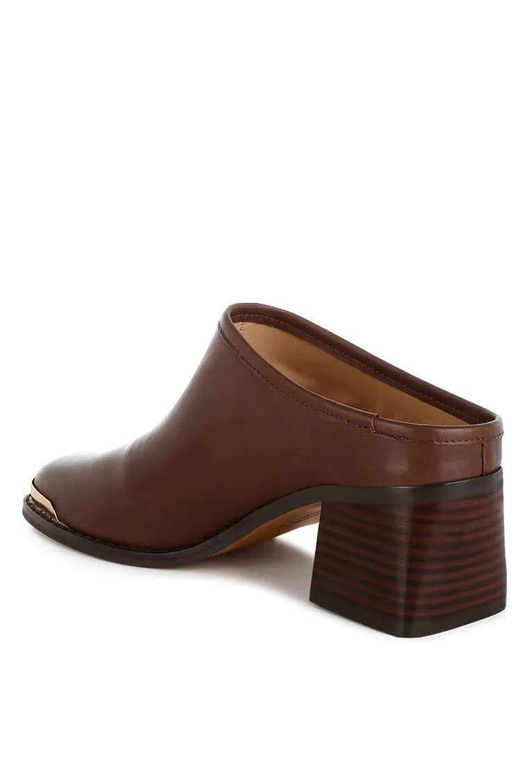 Bottani Genuine Leather Slip-On Mules