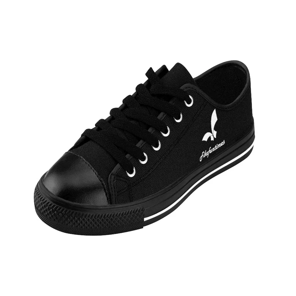 Breathable Lace-Up Black Canvas Fikafuntimes Skate Shoes