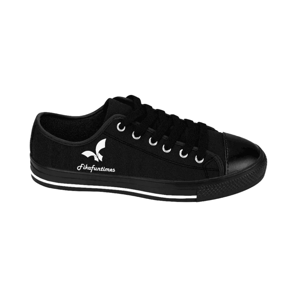 Breathable Lace-Up Black Canvas Fikafuntimes Skate Shoes