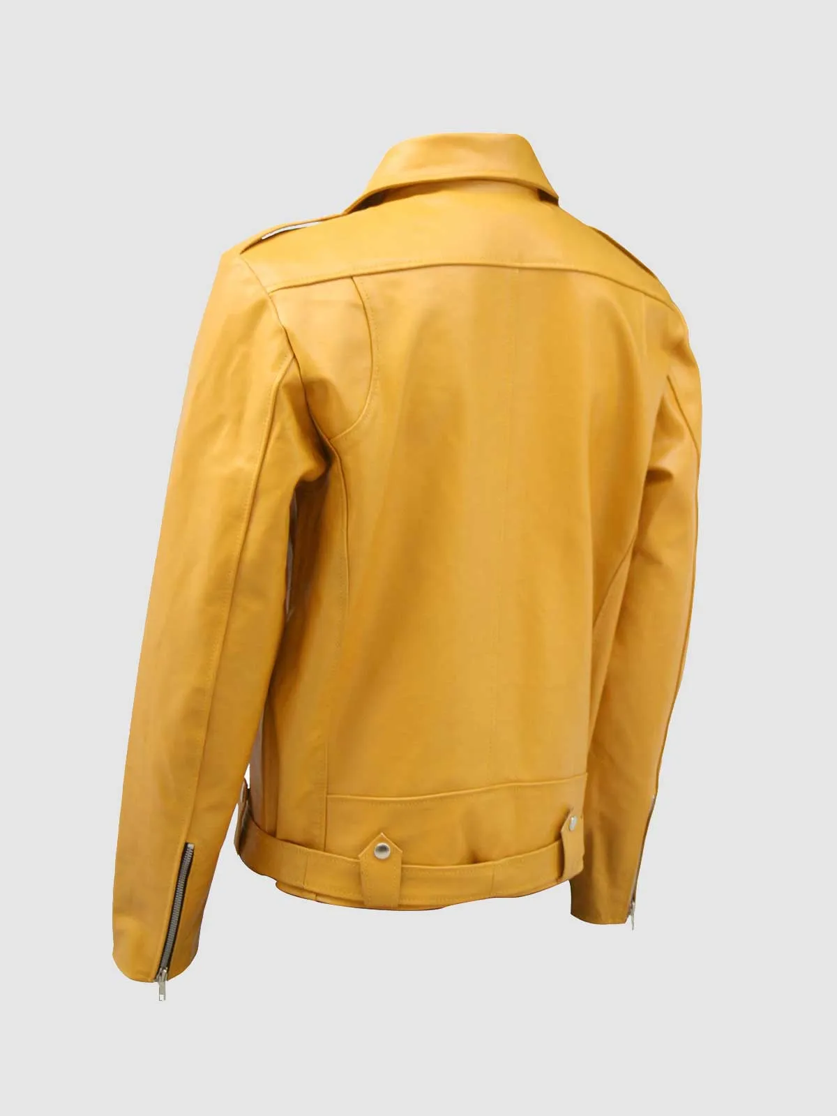 Classic Yellow Leather Jacket