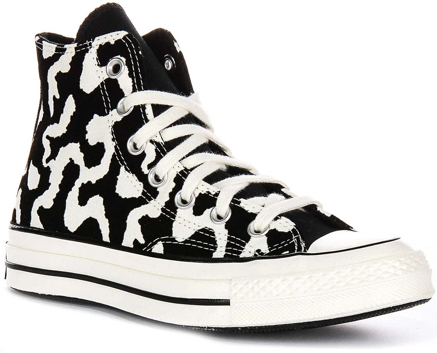 Converse Chuck 70s Hi A12350C In Black White Remix Leopard