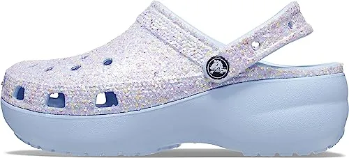 crocs Womens Classic Platform Glitter Clog Blue Calcite/Multi Clog - 6 UK (W8) (207241-4NT)