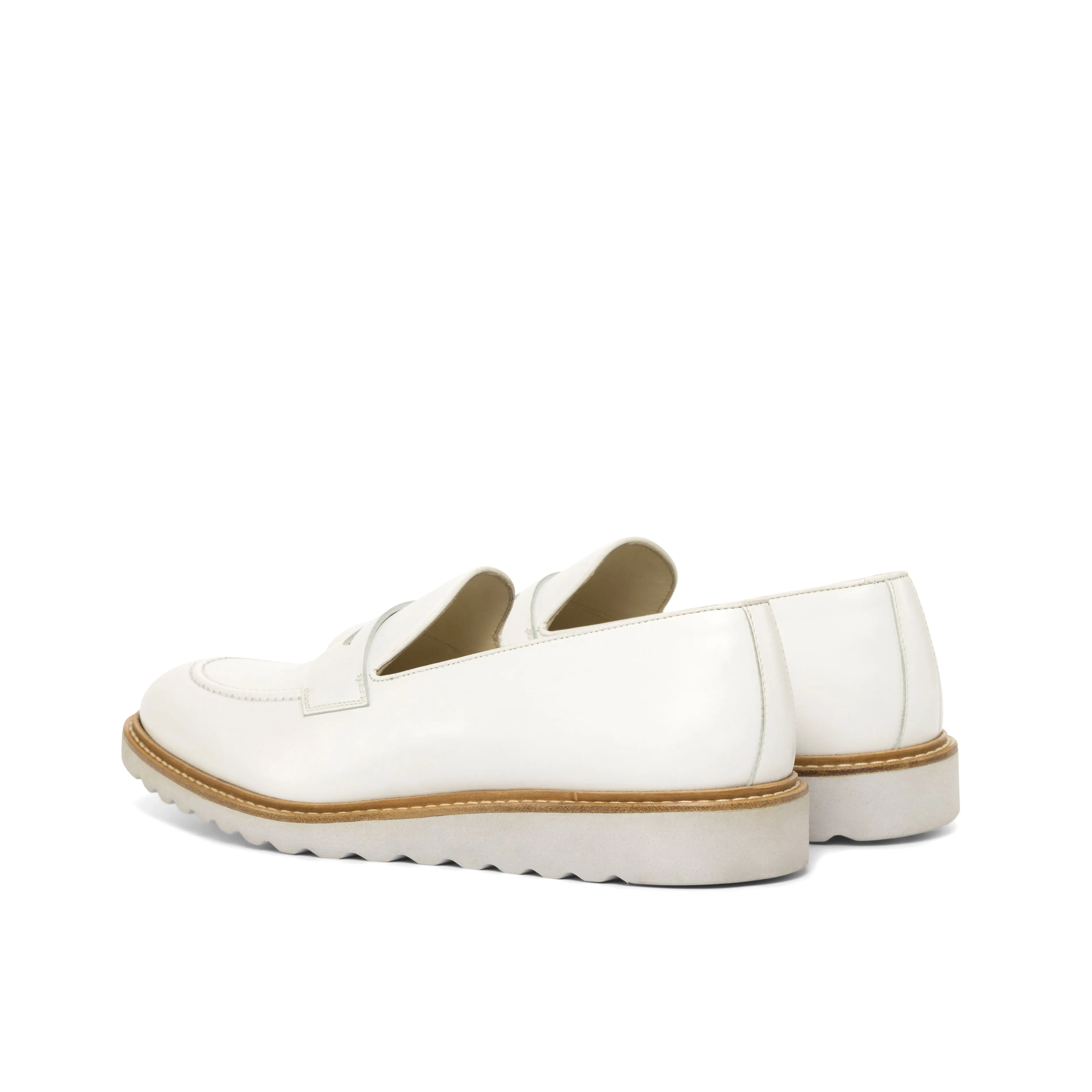 DapperFam Luciano in White Men's Italian Leather Loafer