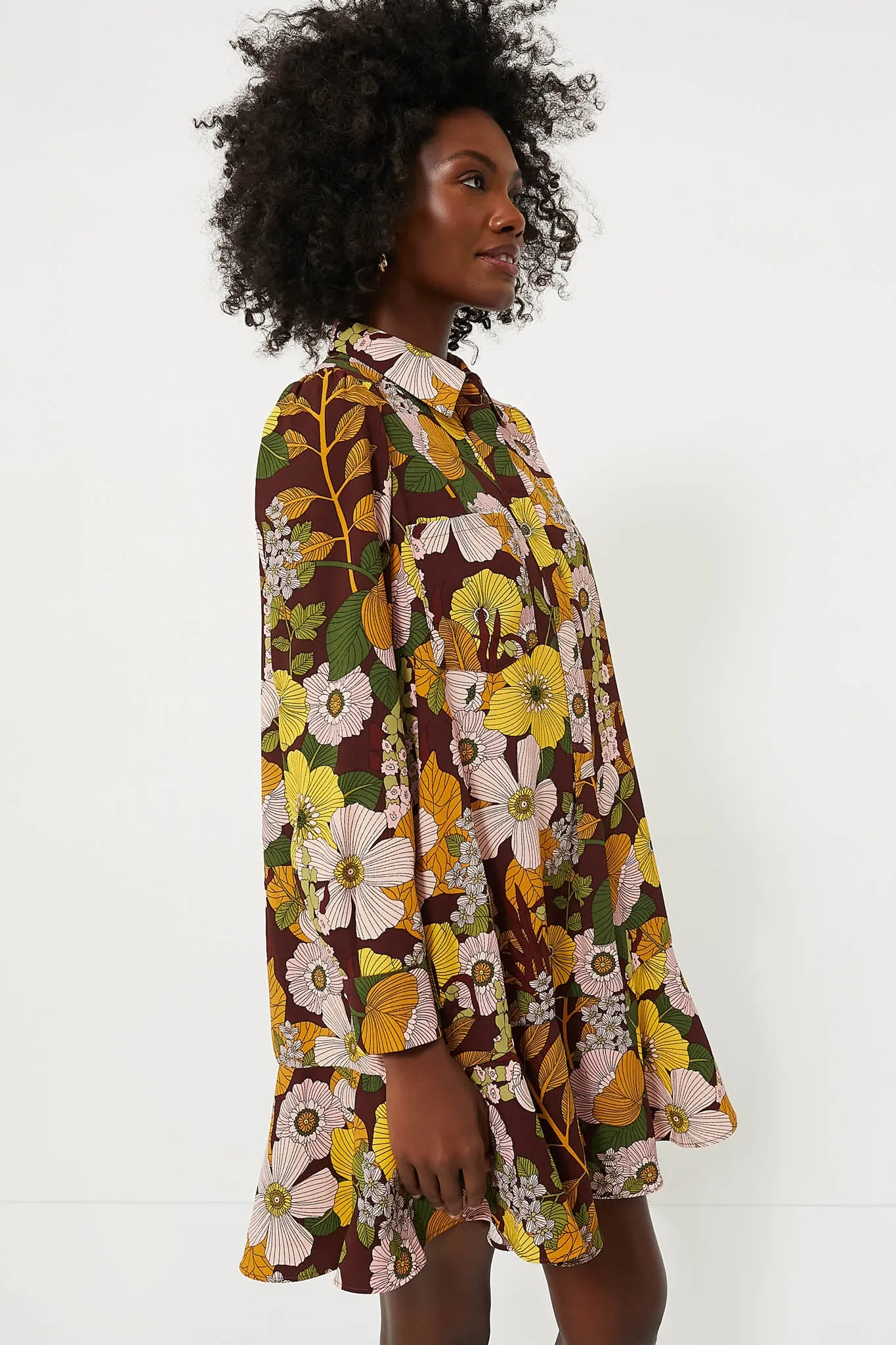 Fall Florals Crepe Callahan Shirt Dress