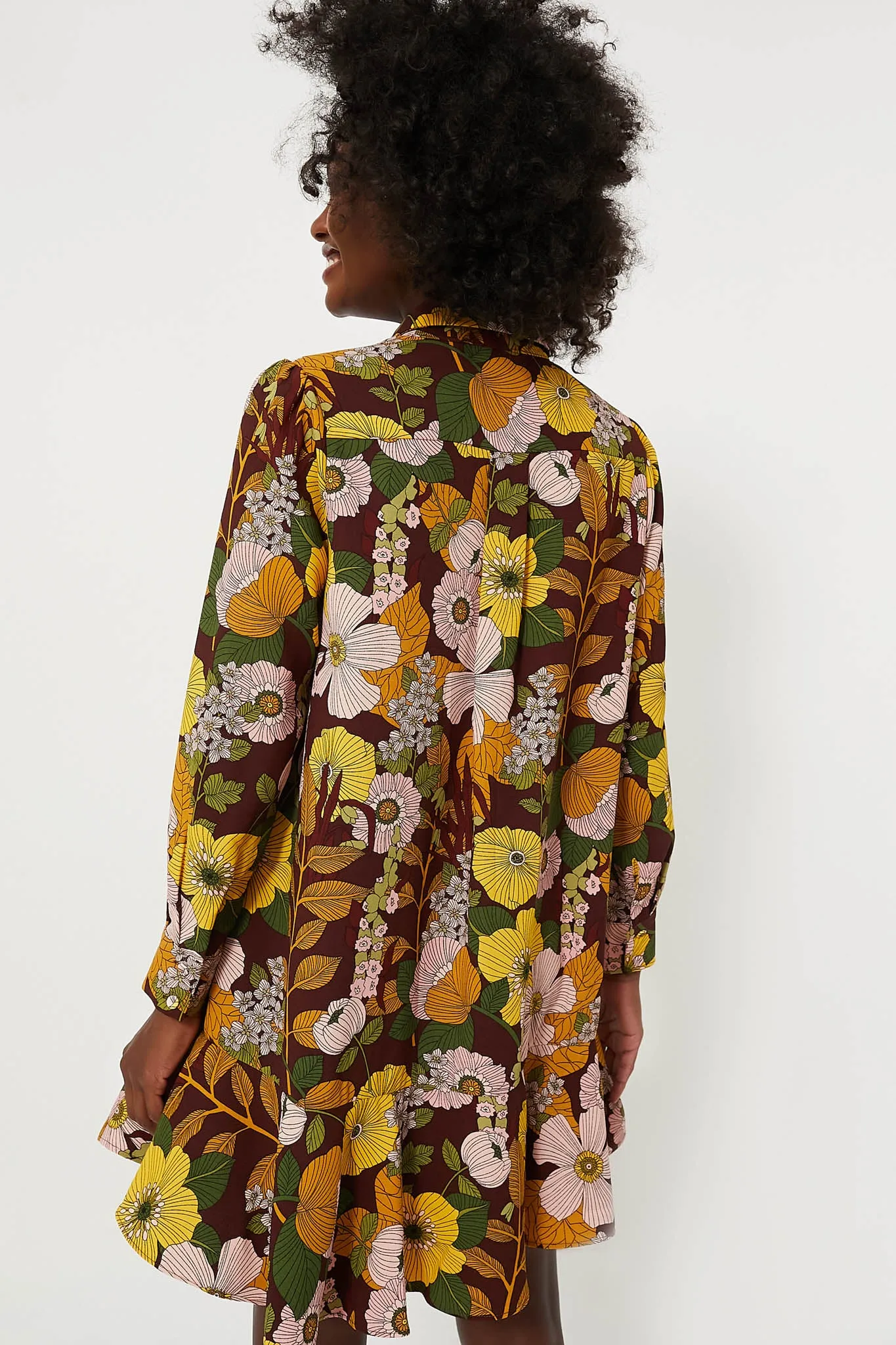 Fall Florals Crepe Callahan Shirt Dress