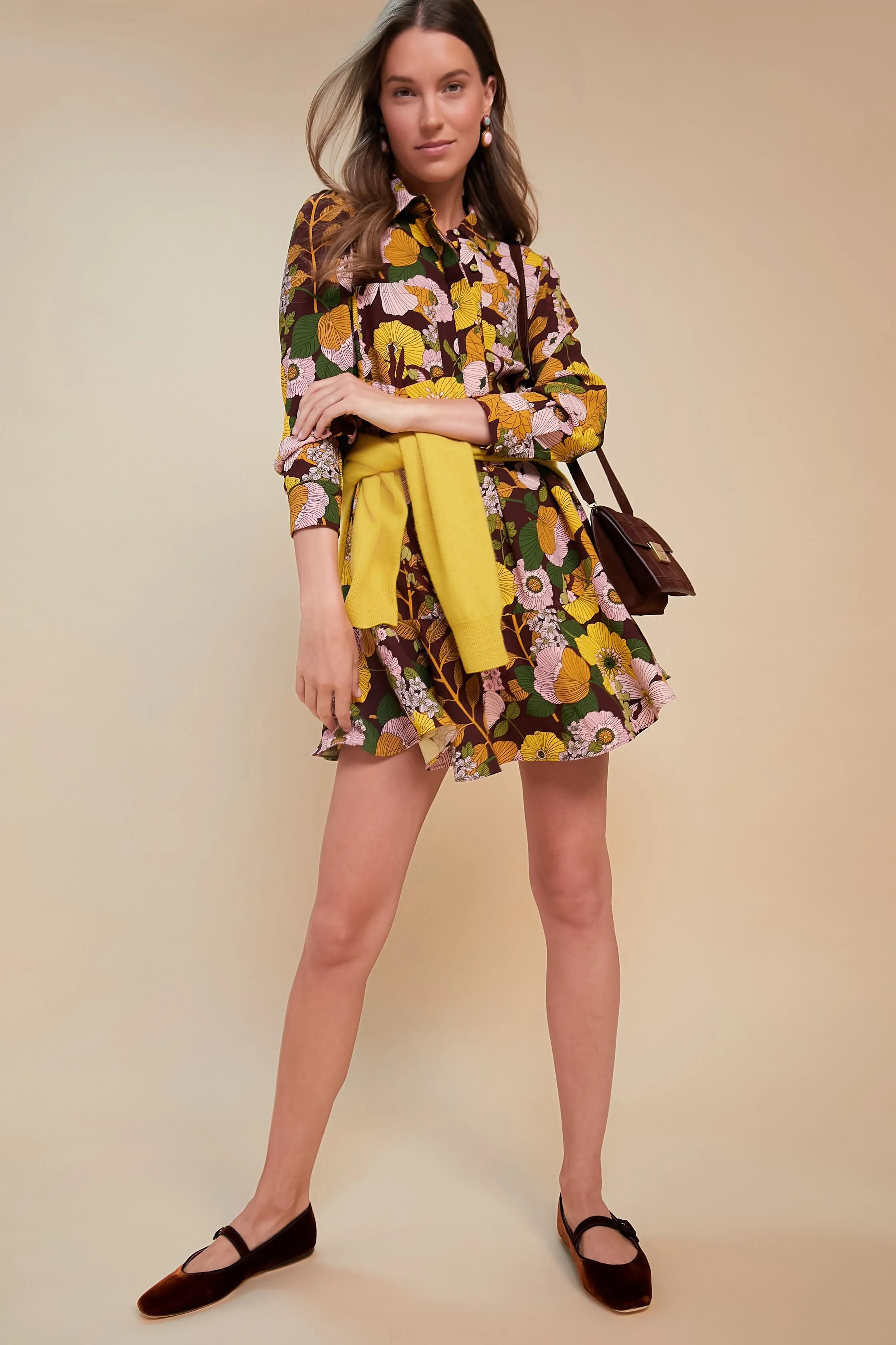 Fall Florals Crepe Callahan Shirt Dress