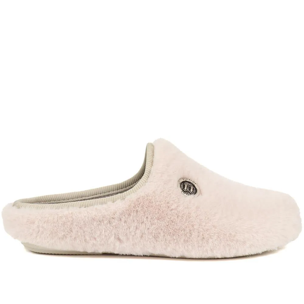 Faux Fur Mule Slippers  - FLY38017 / 324 105