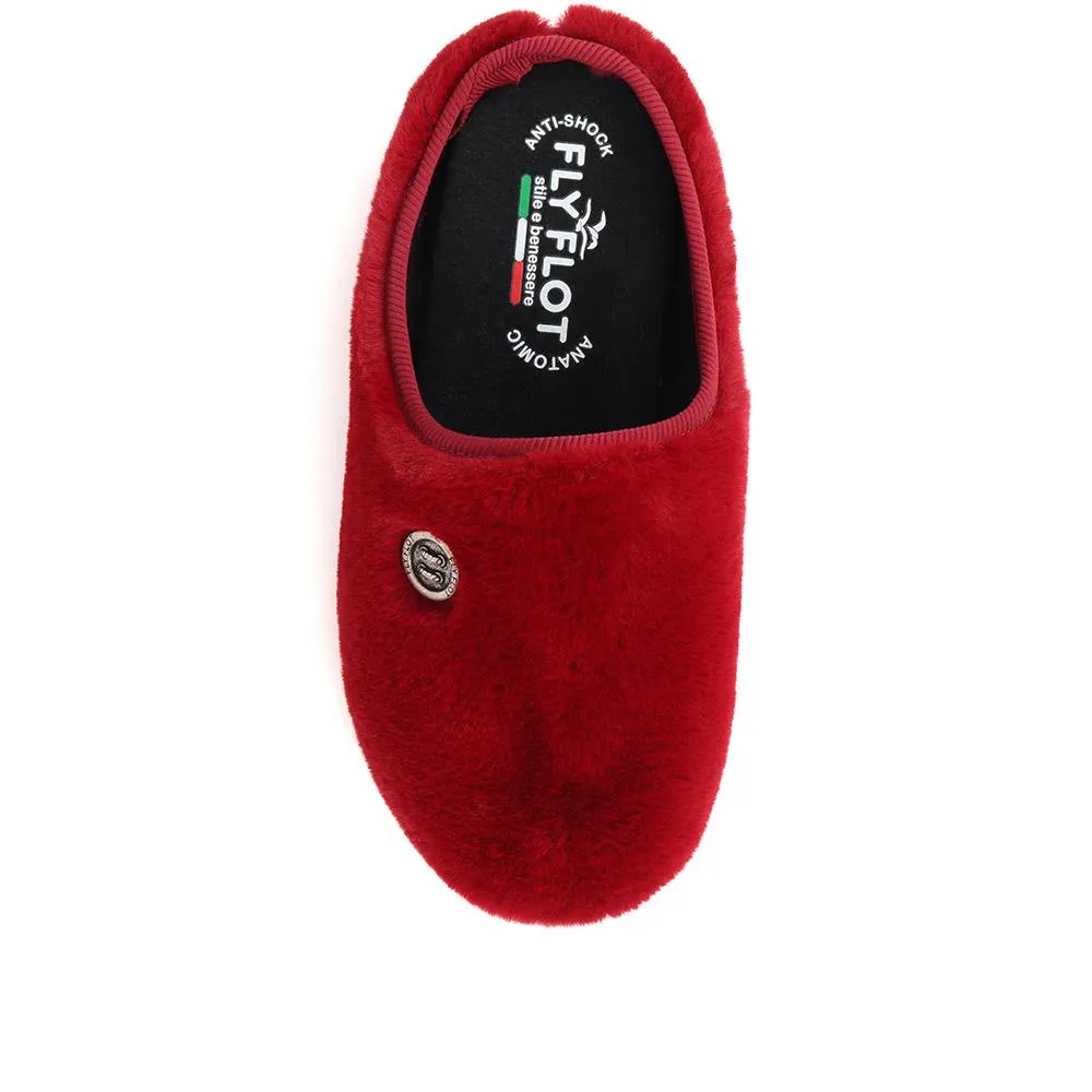 Faux Fur Mule Slippers  - FLY38017 / 324 105