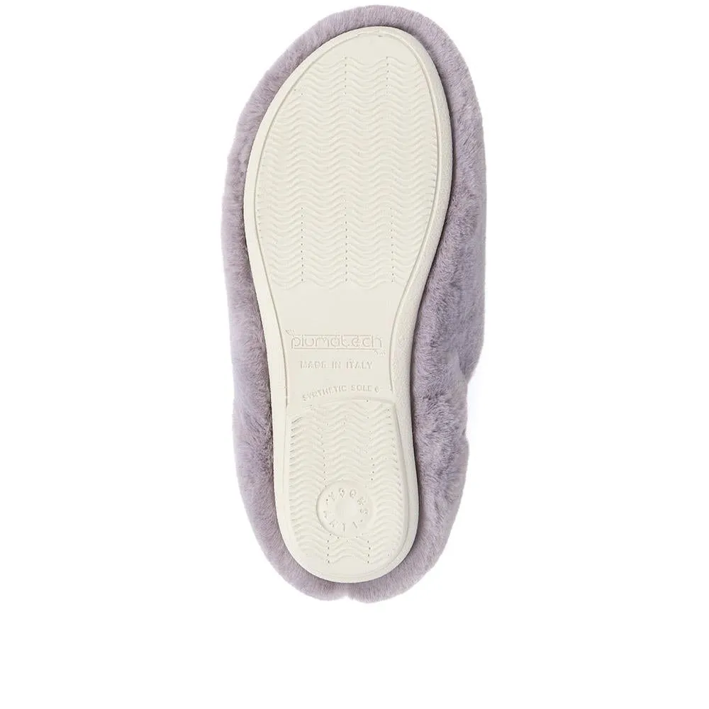 Faux Fur Mule Slippers  - FLY38017 / 324 105