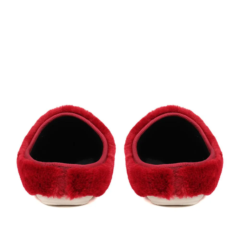 Faux Fur Mule Slippers  - FLY38017 / 324 105