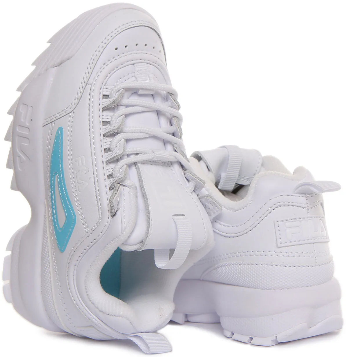 Fila Disruptor Ii In White Blue For Kids