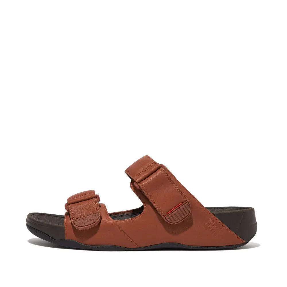 FitFlop Gogh Moc Leather Slides Brown