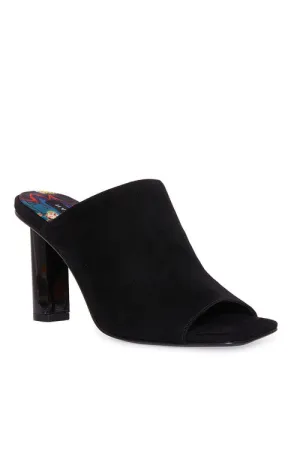 Gamine Suede Column Heel Mule