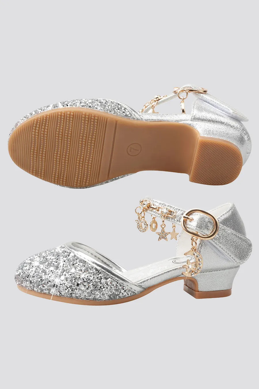 Girls Sparkly Princess Sequin Sandals