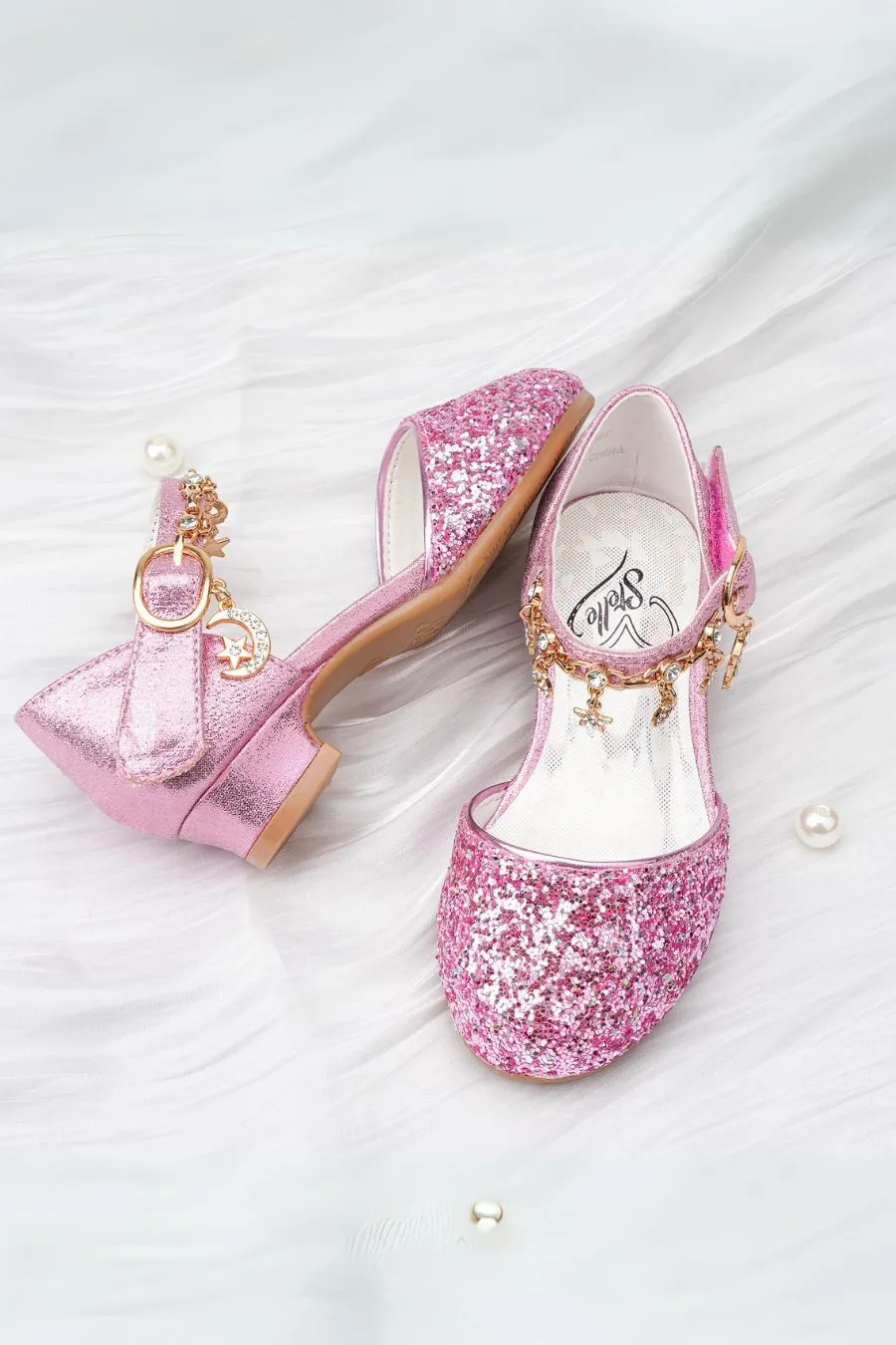 Girls Sparkly Princess Sequin Sandals