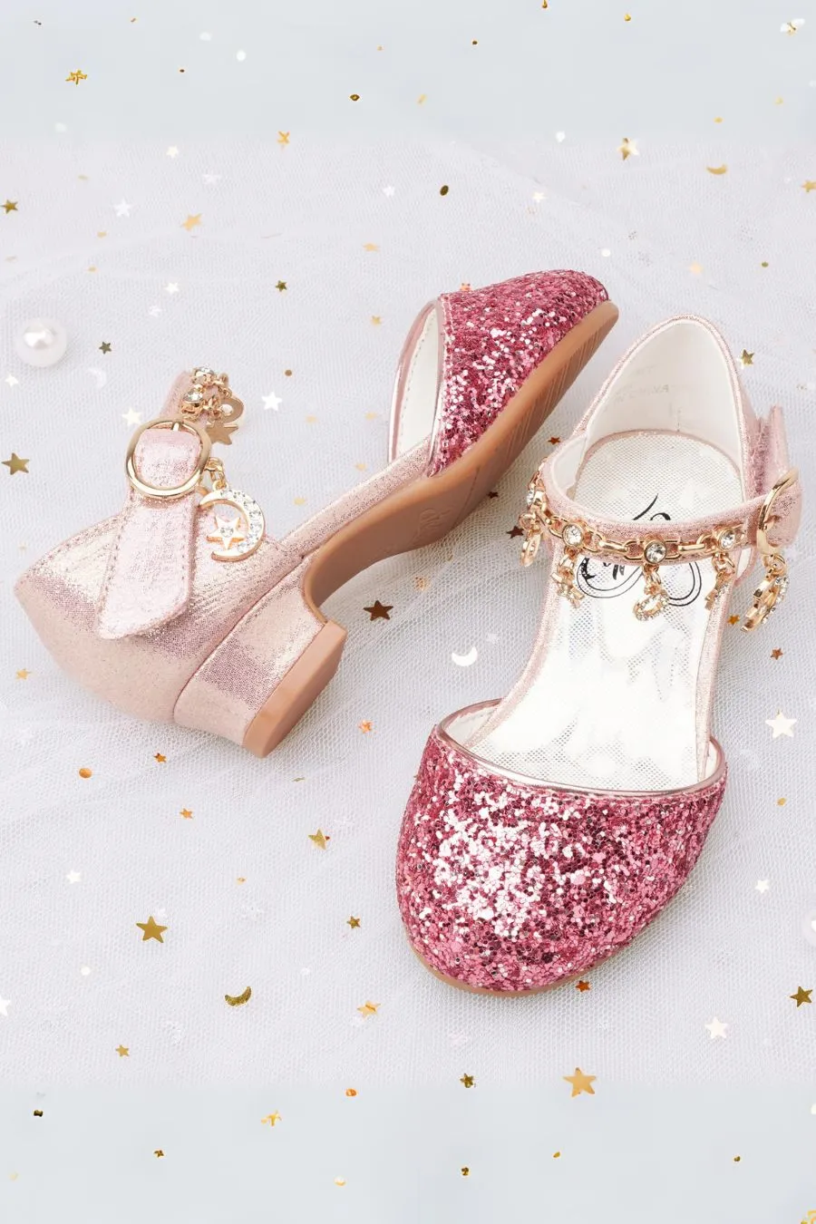 Girls Sparkly Princess Sequin Sandals