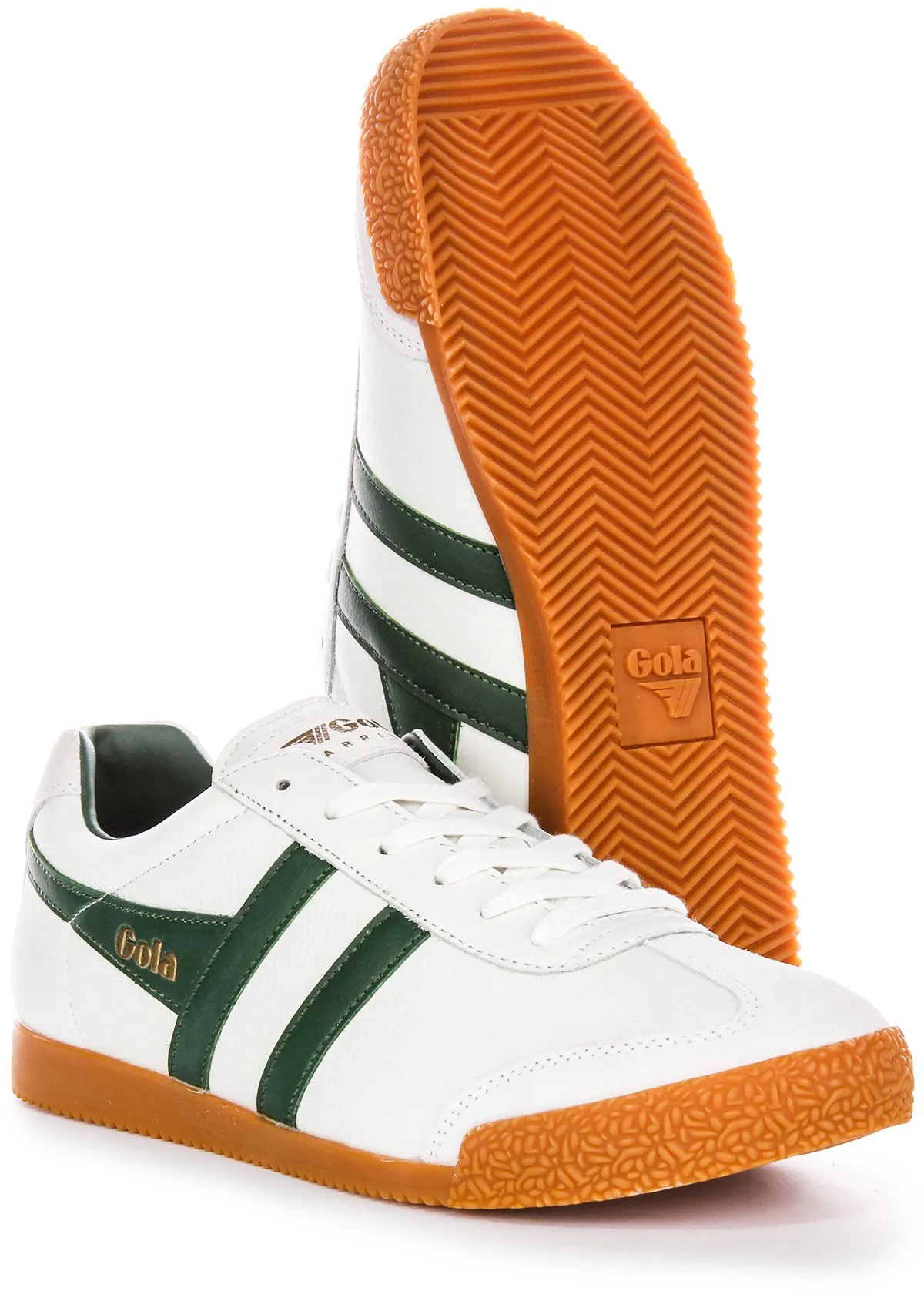 Gola Classics Harrier Leather In White Green For Men