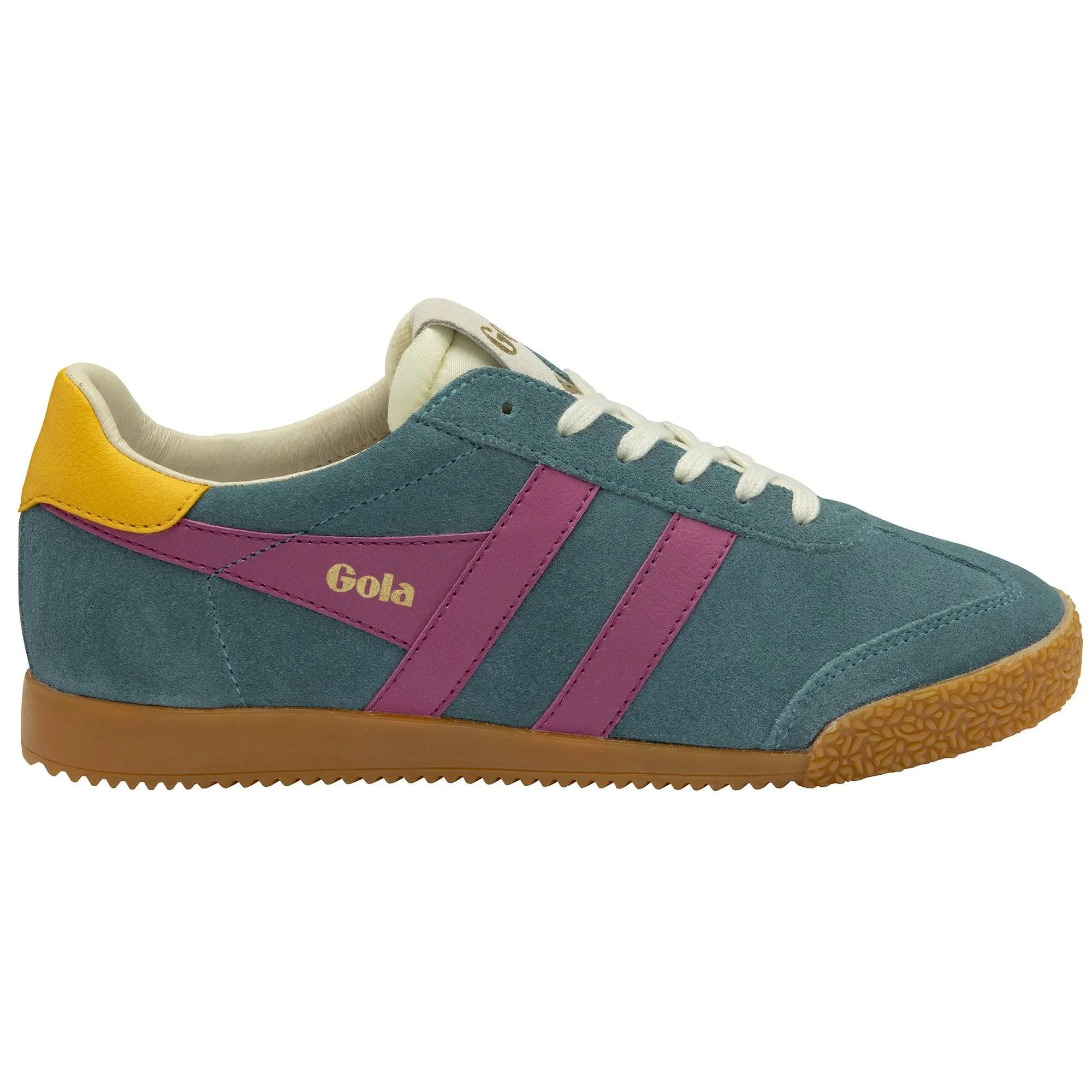 Gola Elan Ladies Peacock/Fuchsia/Sun Suede Lace Up Trainers