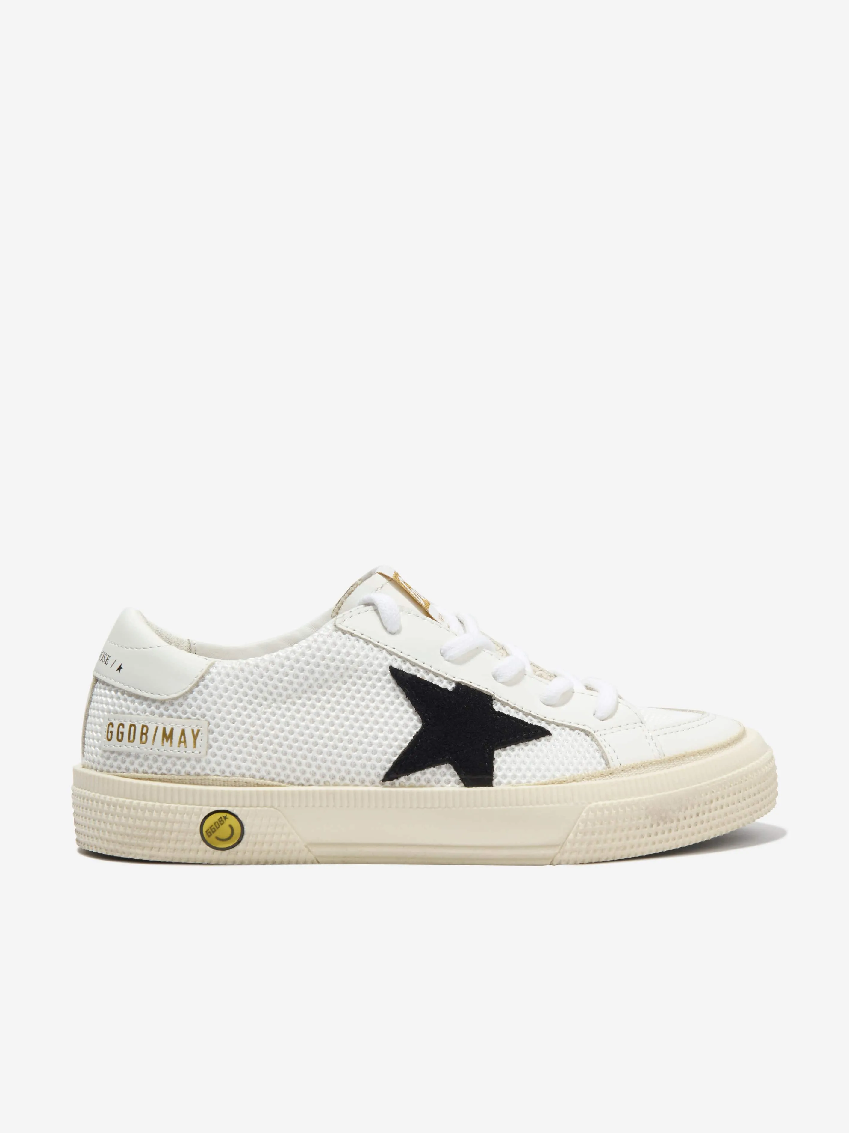 Golden Goose Kids May Net And Leather Star Trainers in White