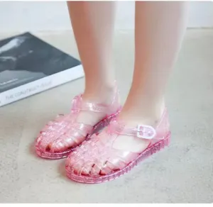 Kids Jelly Sandals - Glitter Pink