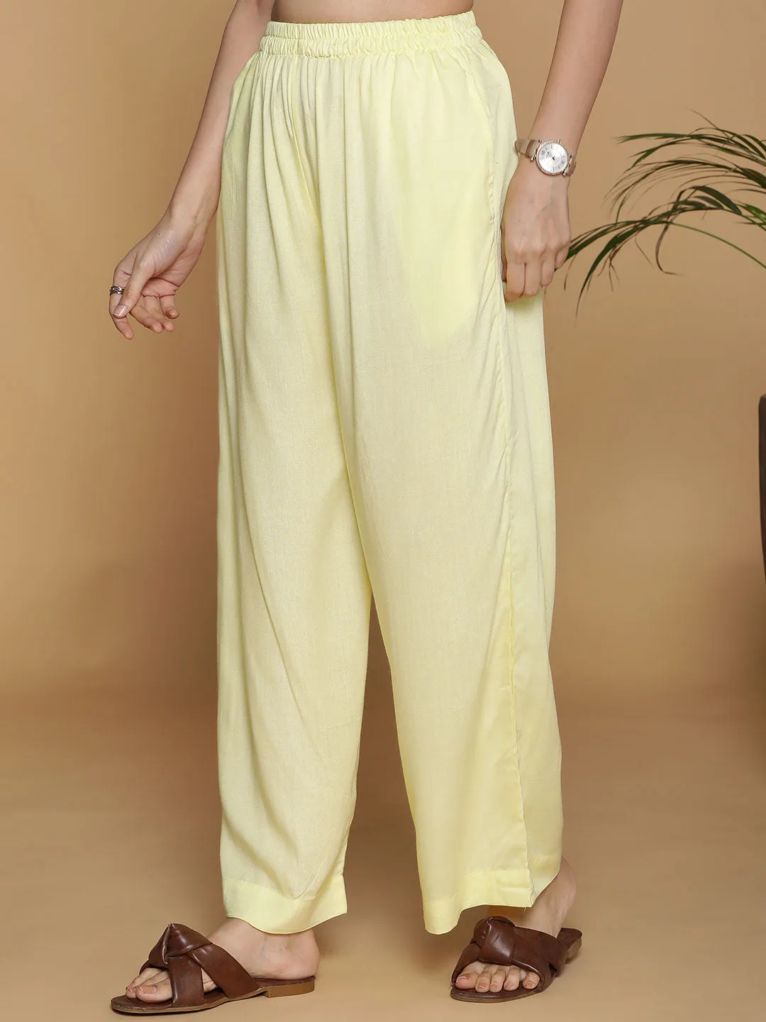 Lemon Palazzo Pants