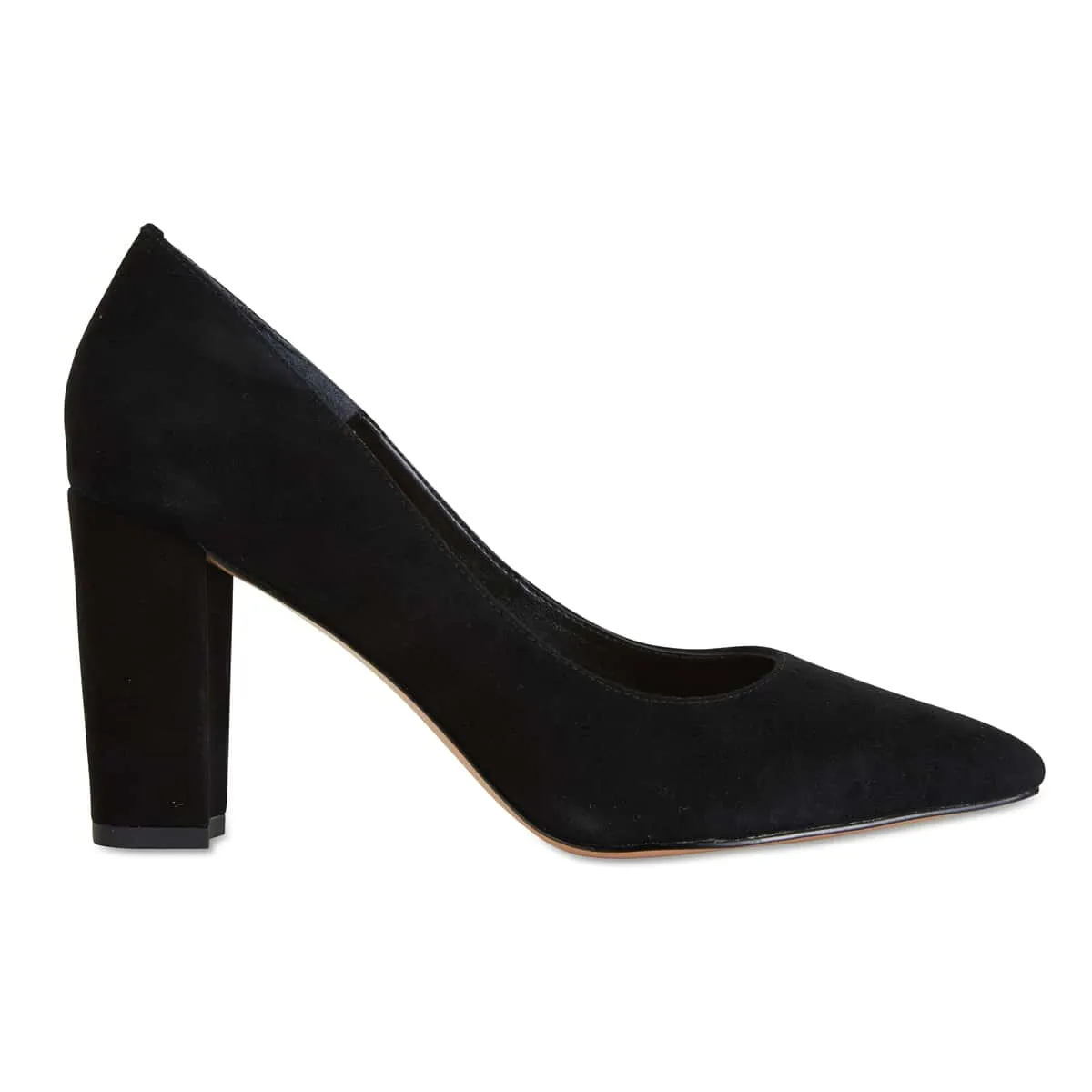 Lyric Heel in Black Suede