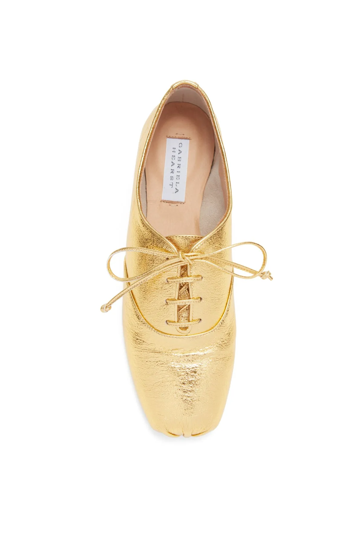 Maya Flat Shoe in Gold Nappa Leather