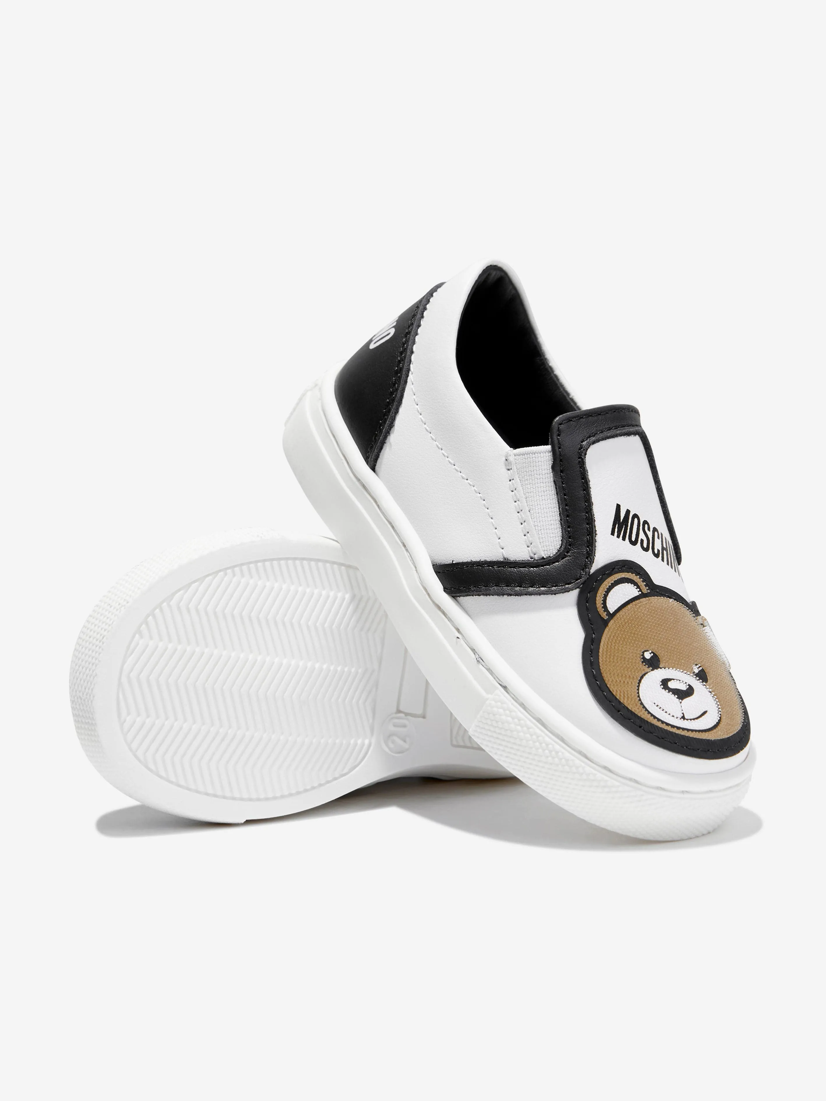 Moschino Kids Teddy Bear Slip On Trainers in White