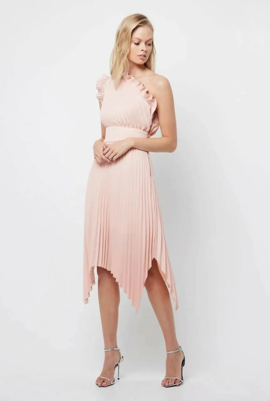 Mossman The Lady Like Midi Dress in Blush