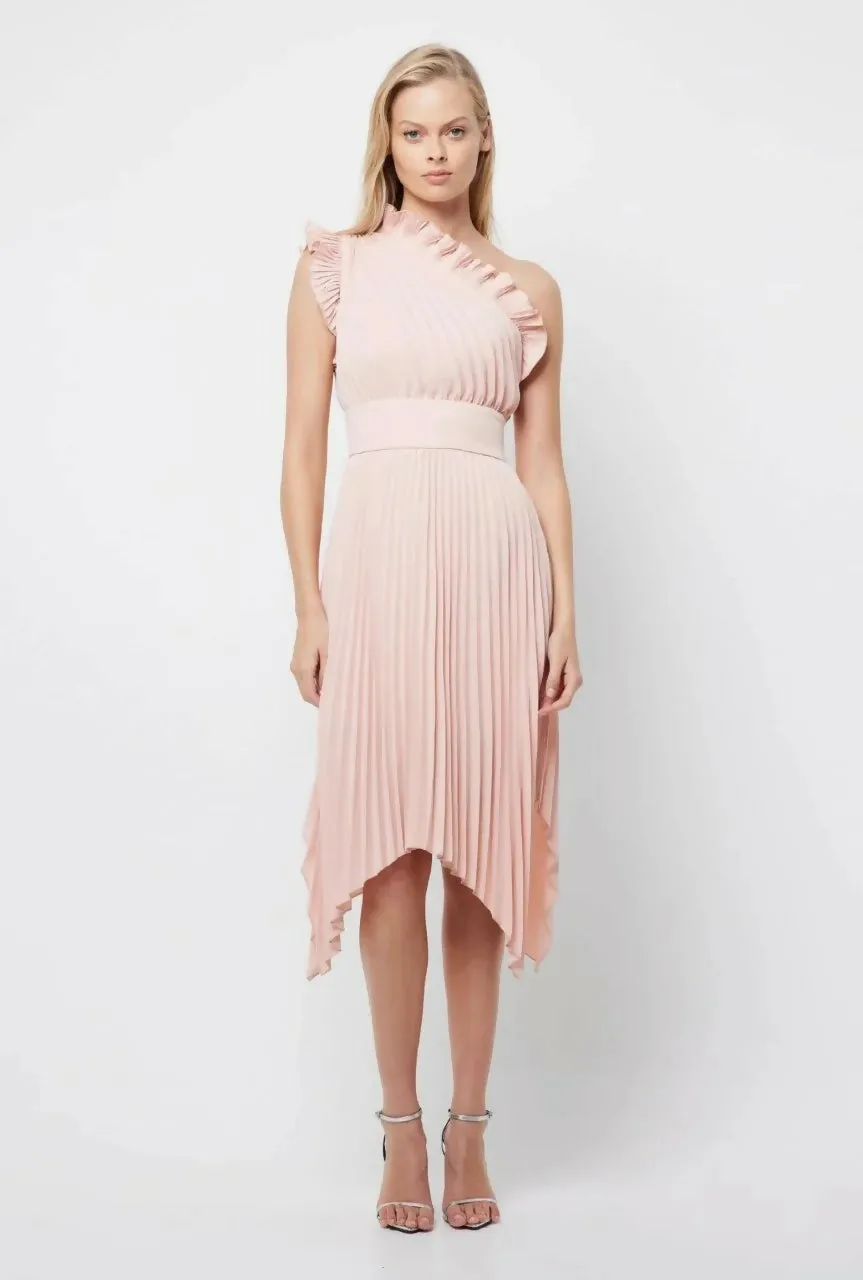 Mossman The Lady Like Midi Dress in Blush