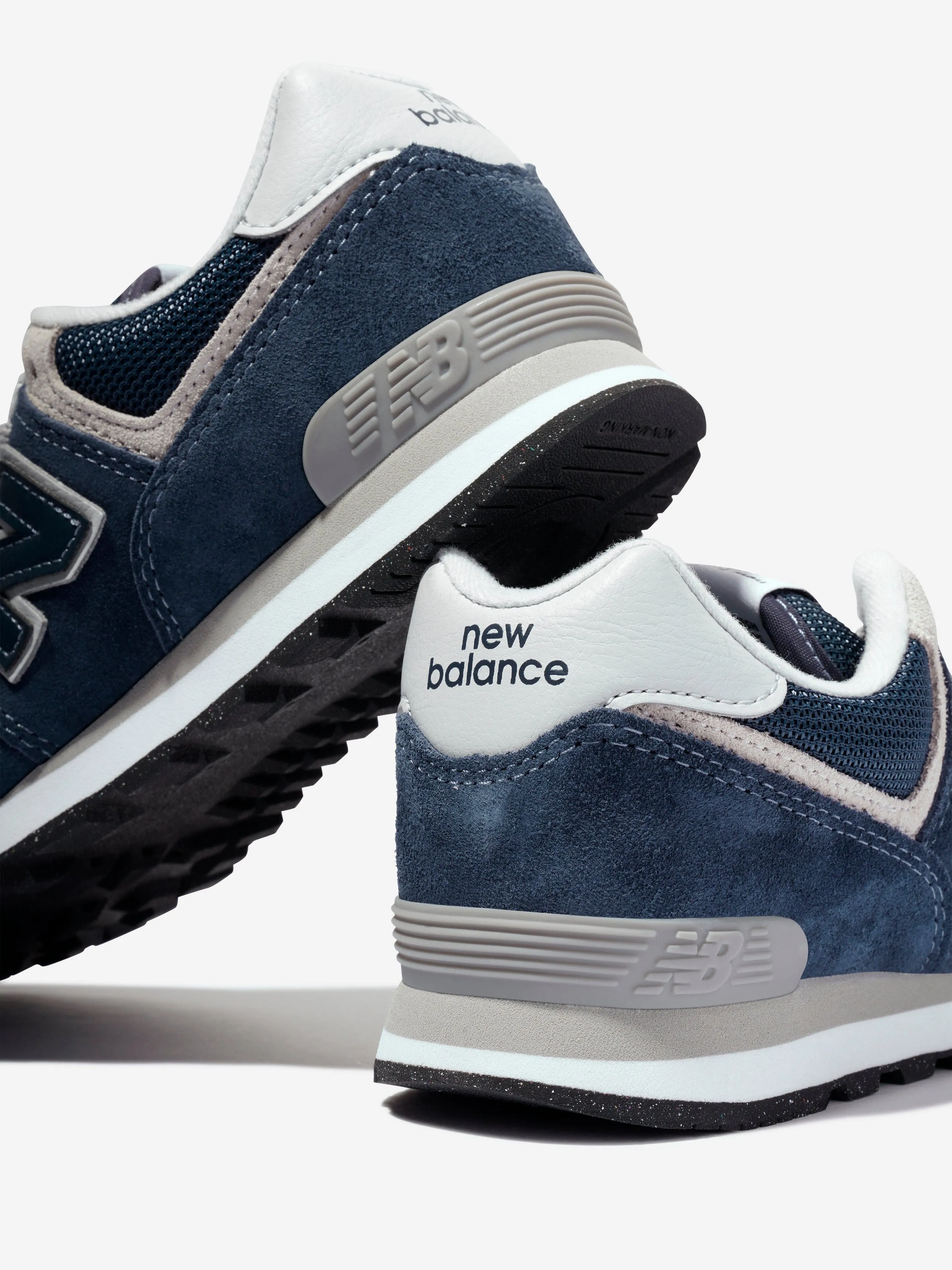 New Balance Kids 574 Lace Up Logo Trainers in Navy