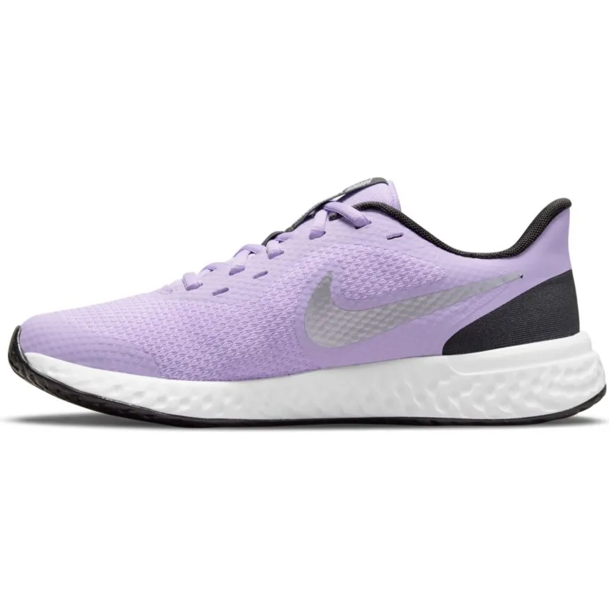 Nike Lilac/Metallic Silver Revolution 5 Youth Sneaker