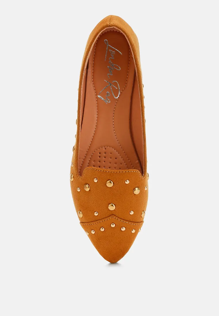 Olesia Stud Emebllished Ballet Flats