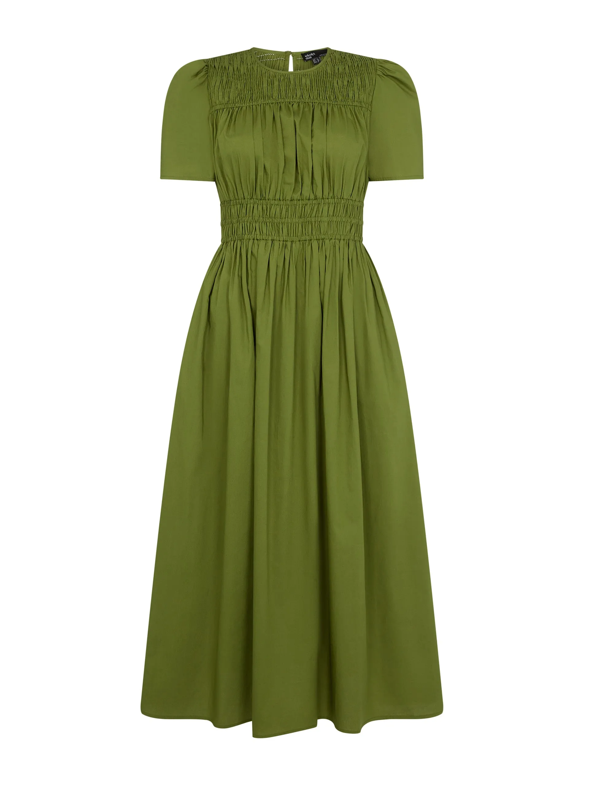 Olive green midi dress