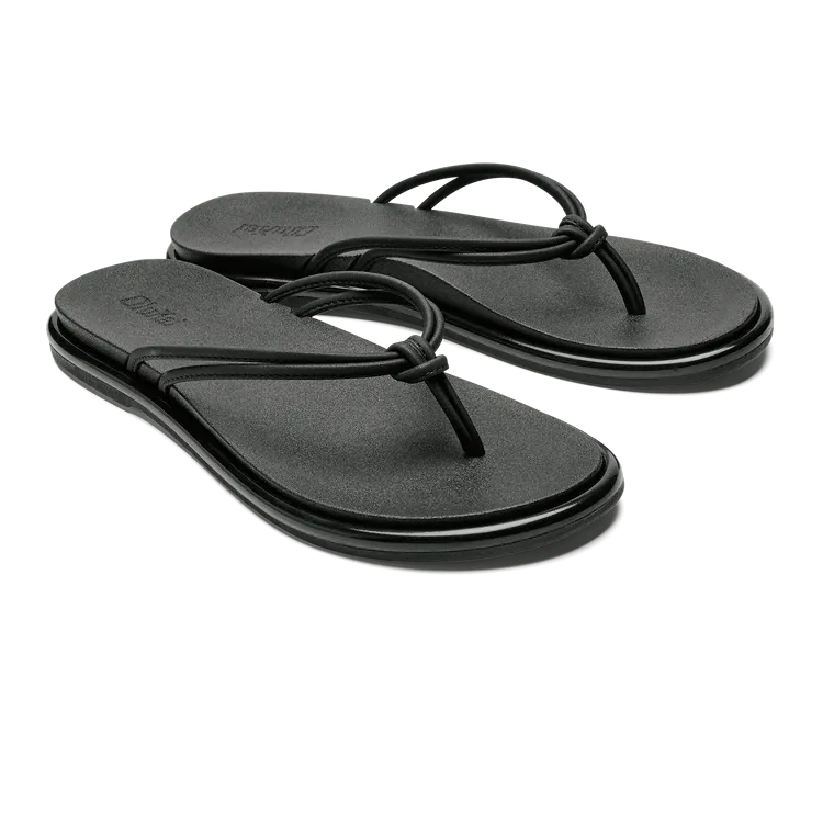 Olukai 'Aka Women's Sandals- Black on Black