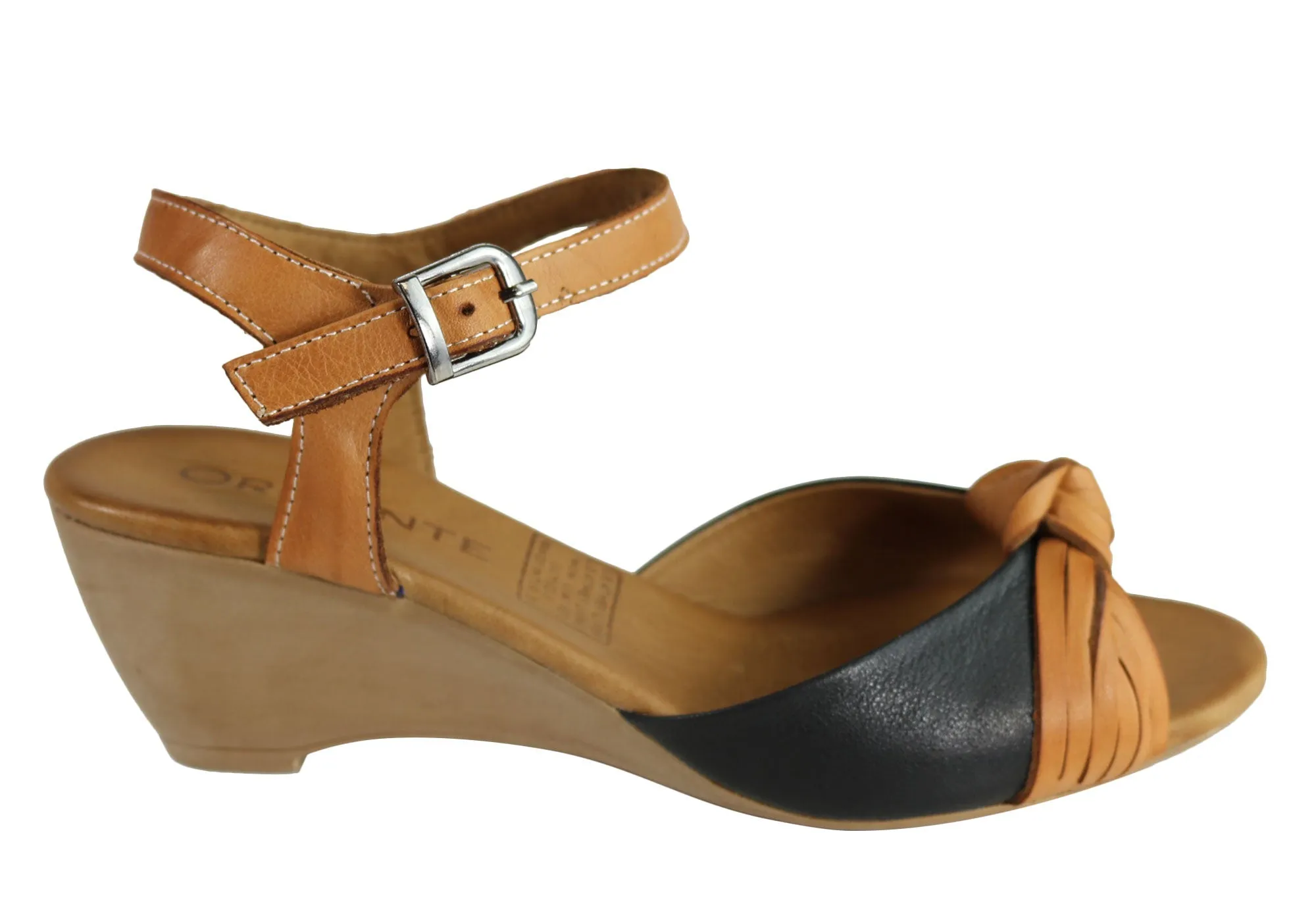 Orizonte Toronto Womens European Leather Comfortable Wedge Sandals