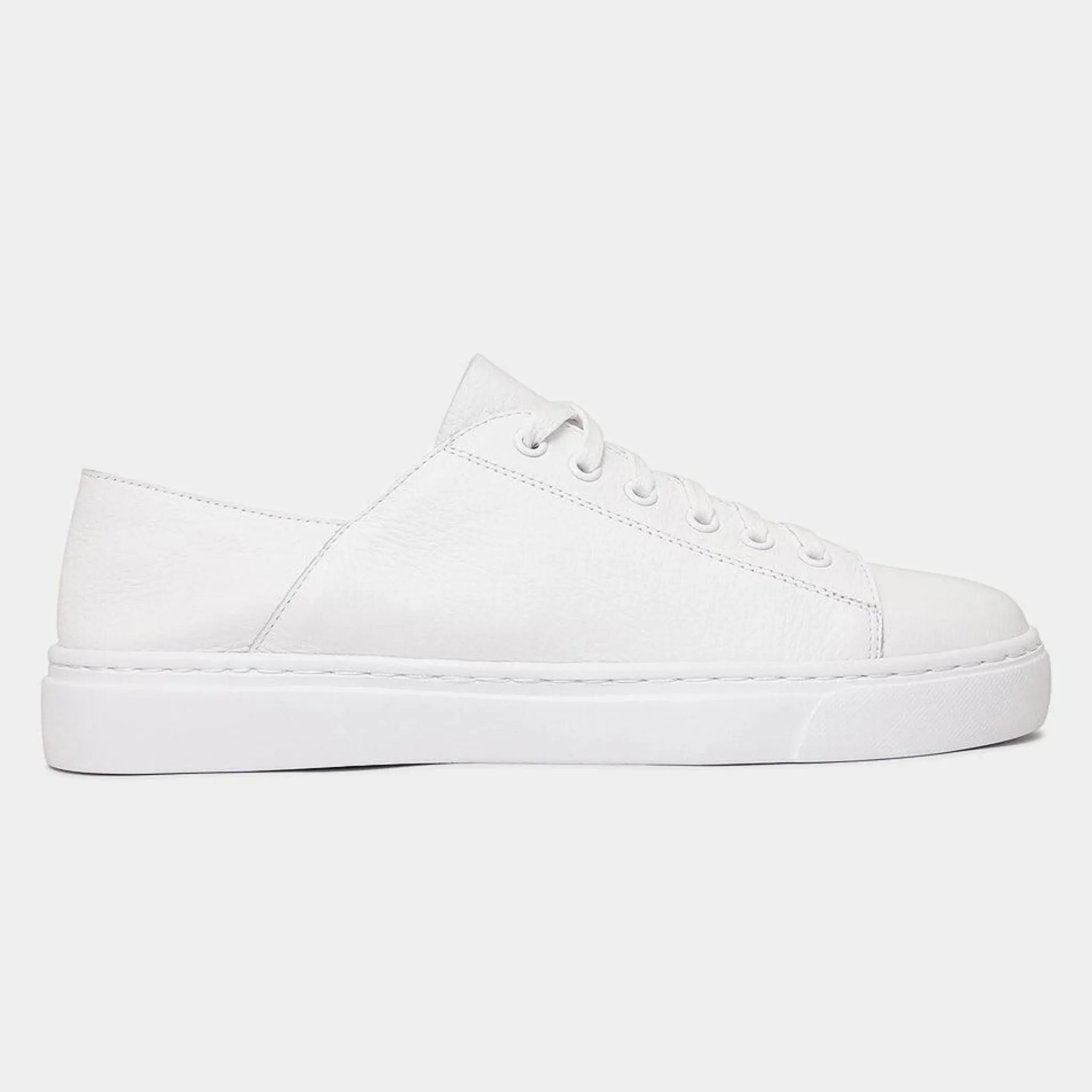 Oskher White Leather Sneakers