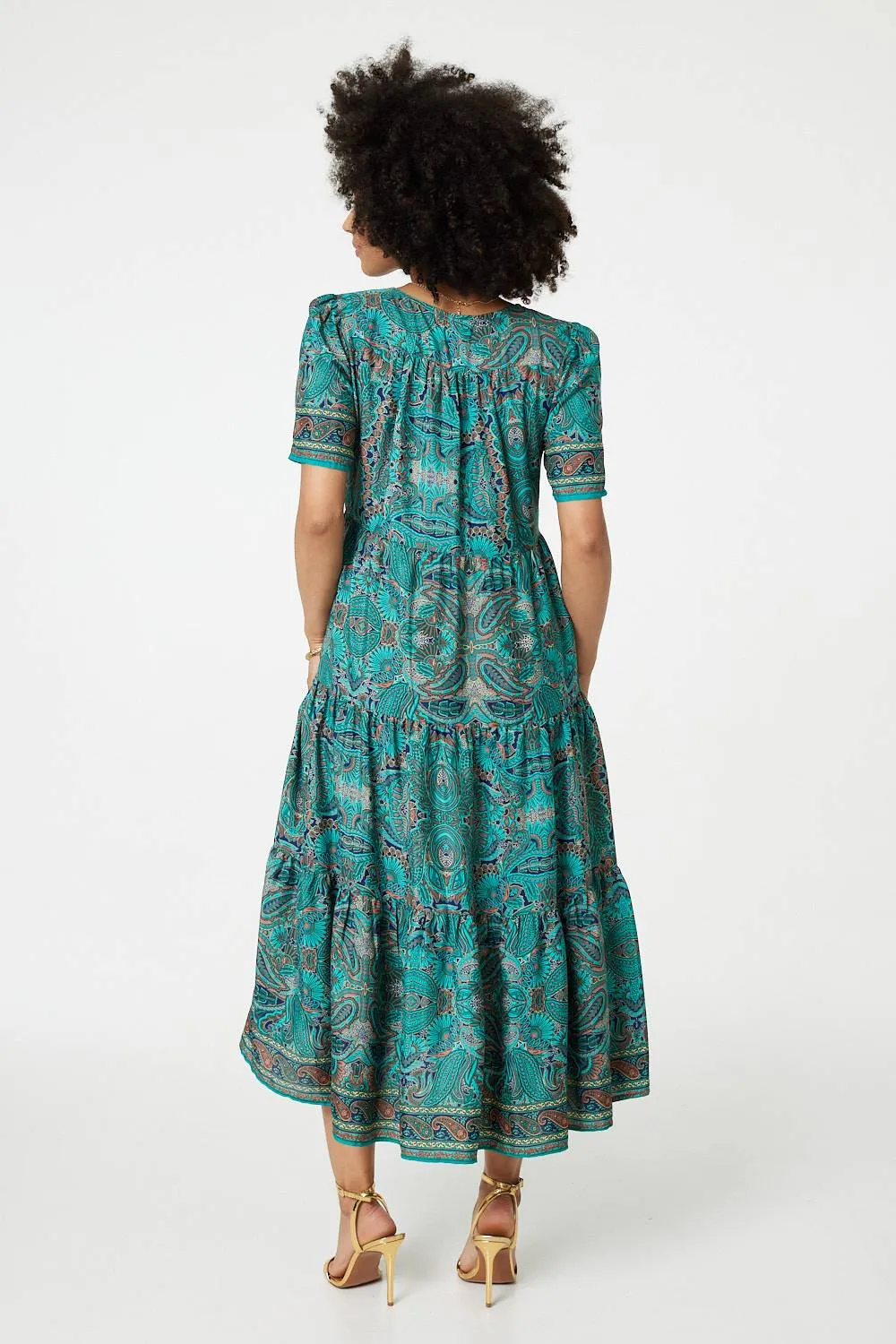 Paisley Short Sleeve Smock Dress