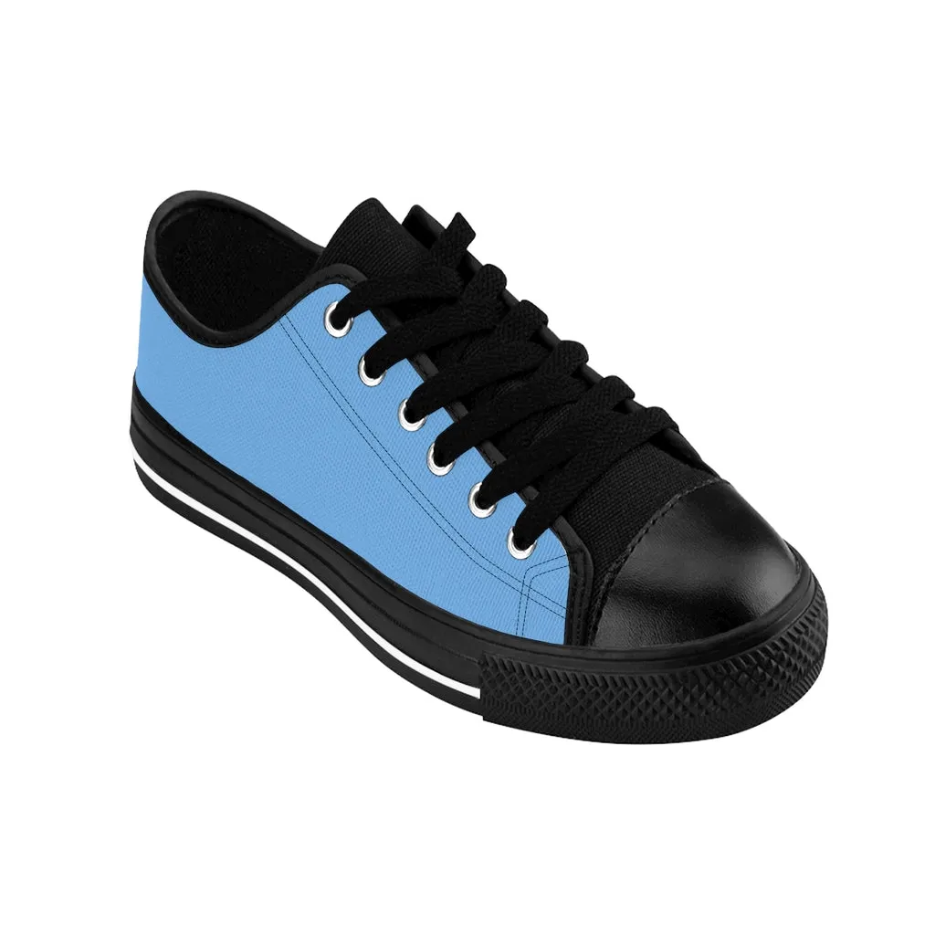 Pale Blue Color Women's Sneakers, Lightweight Blue Low Tops Tennis Running Casual Shoes  For Women