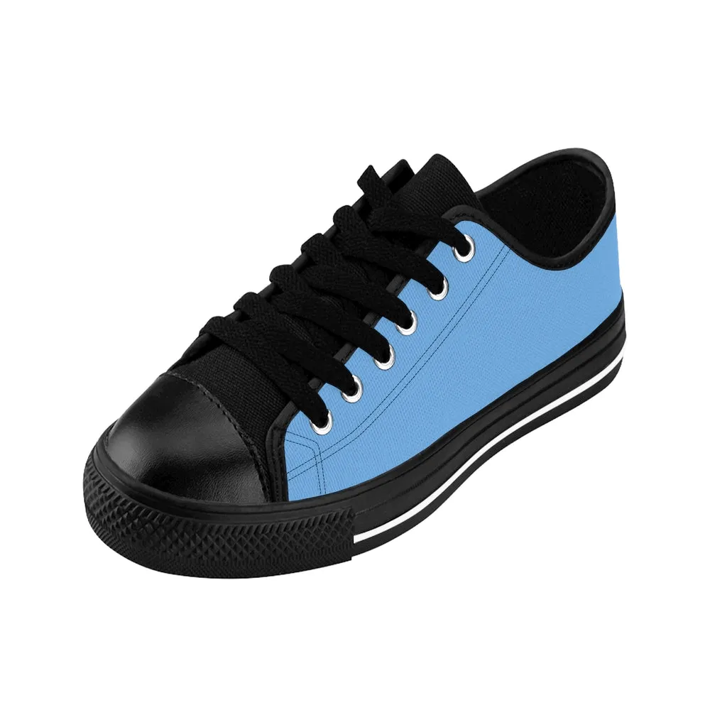 Pale Blue Color Women's Sneakers, Lightweight Blue Low Tops Tennis Running Casual Shoes  For Women