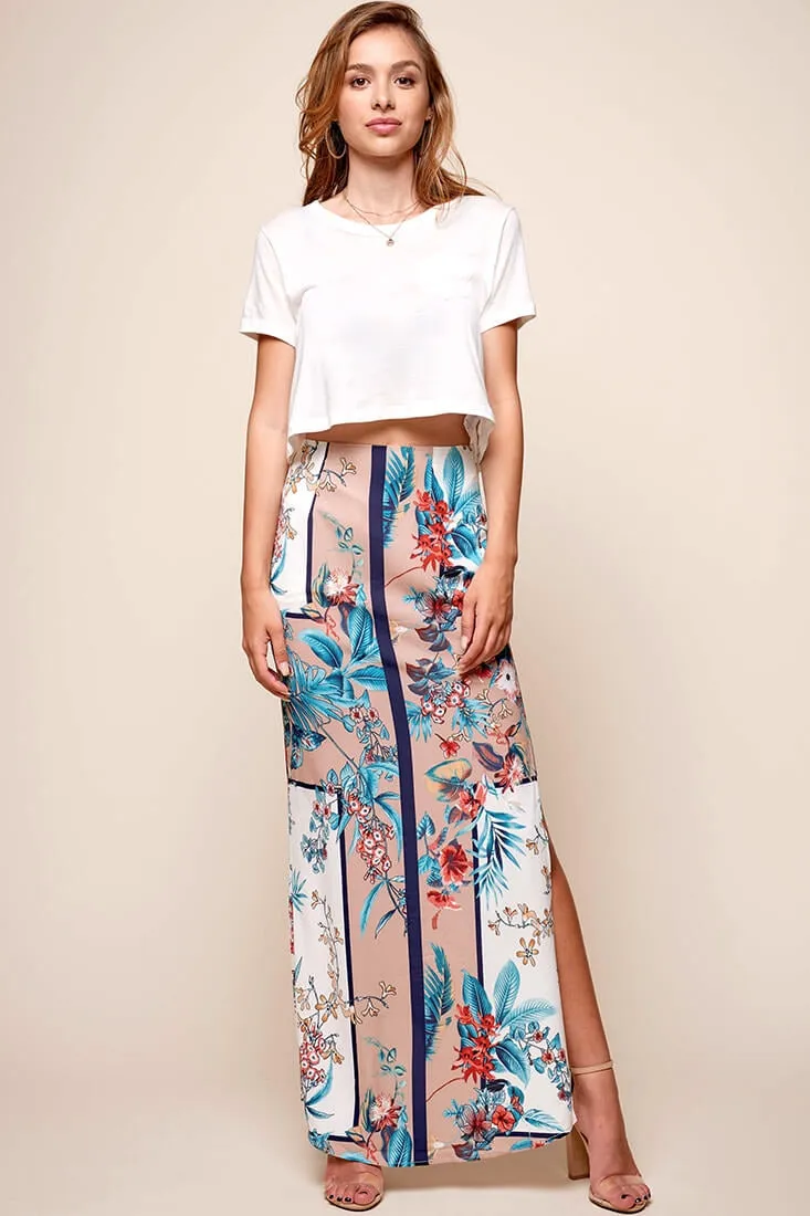 Paradise Side Split Maxi Skirt Mocha