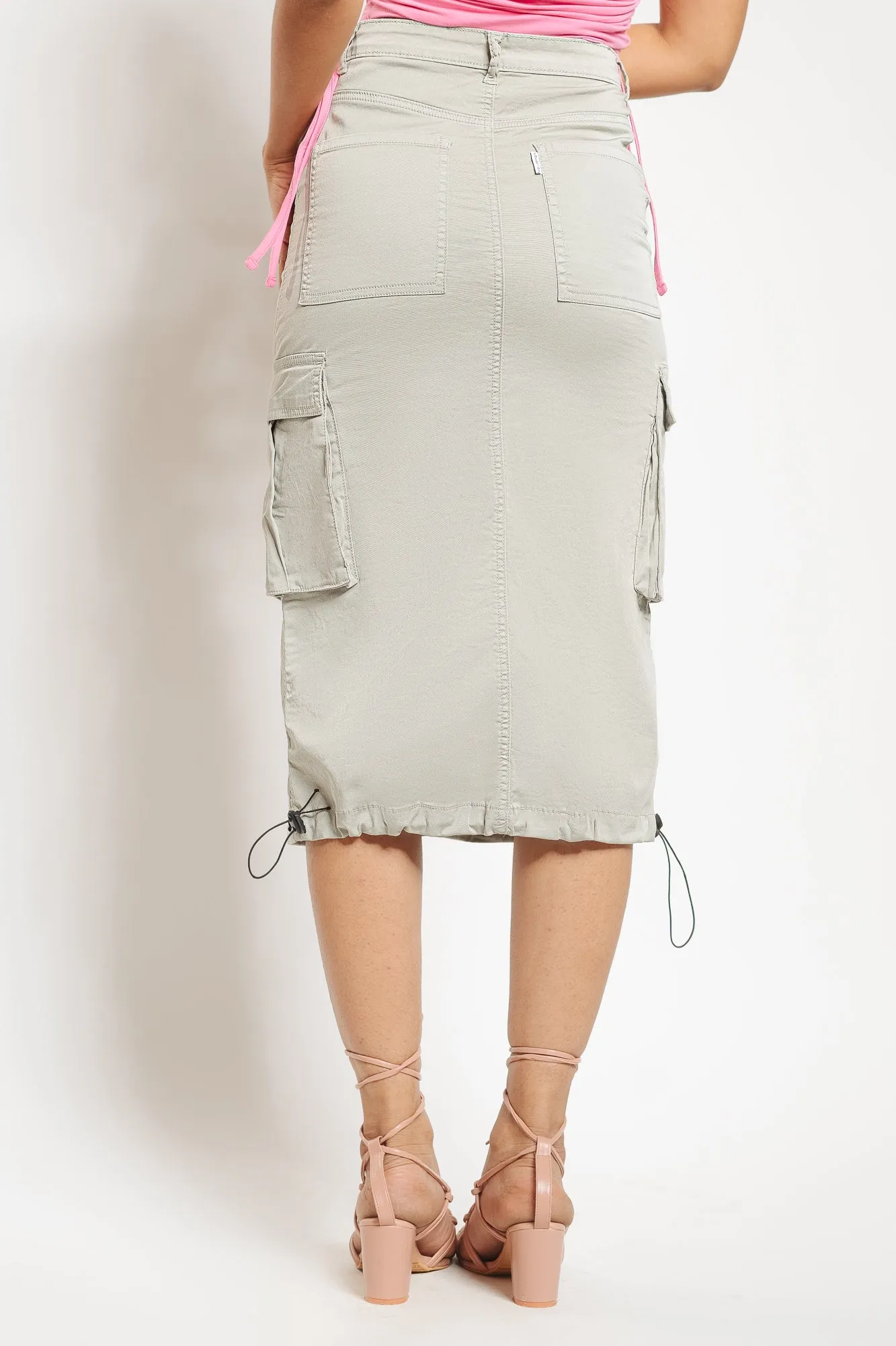 Rebel Cargo Denim Drawstring Skirt