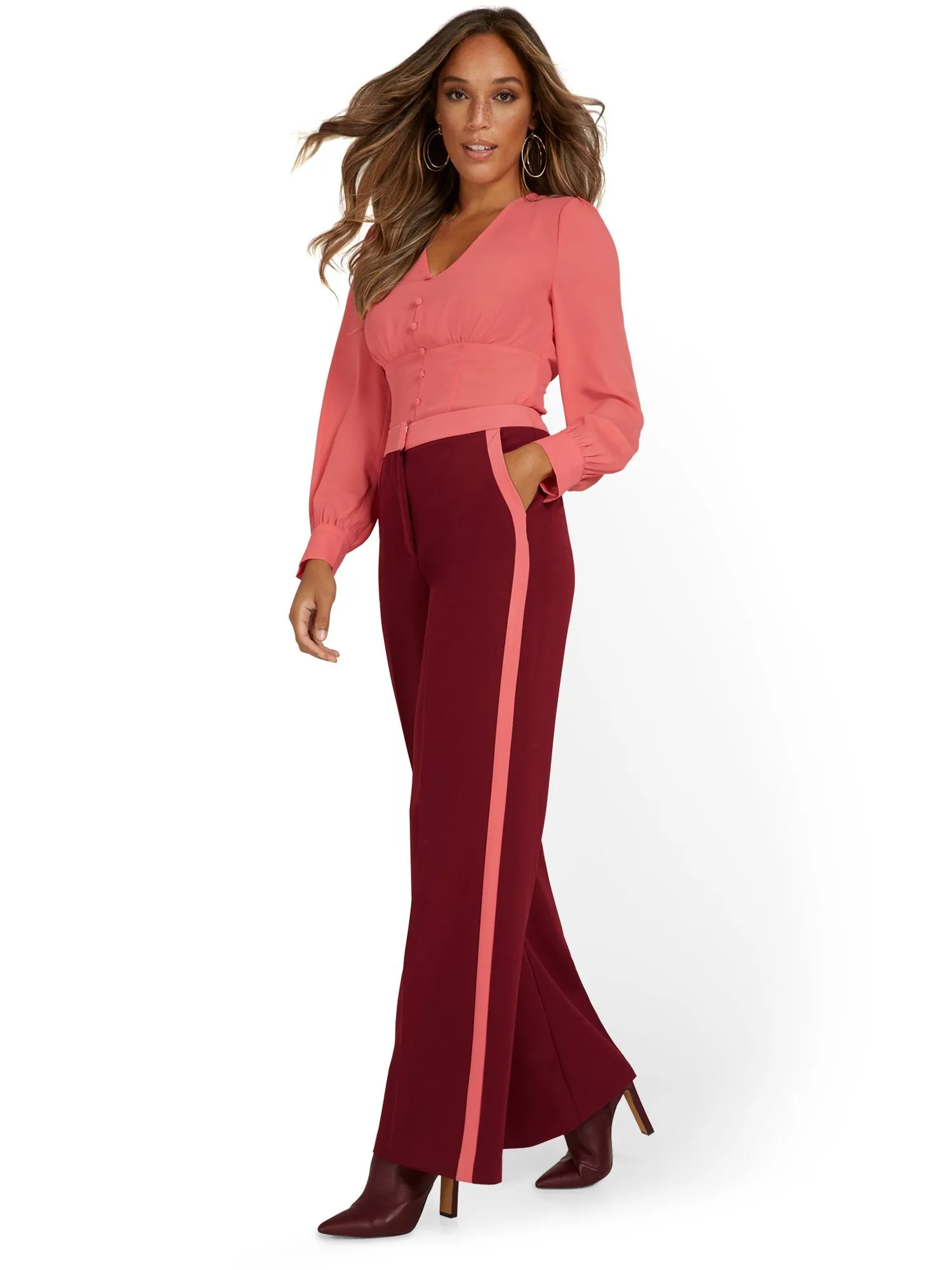 Side-Stripe Wide-Leg Pant