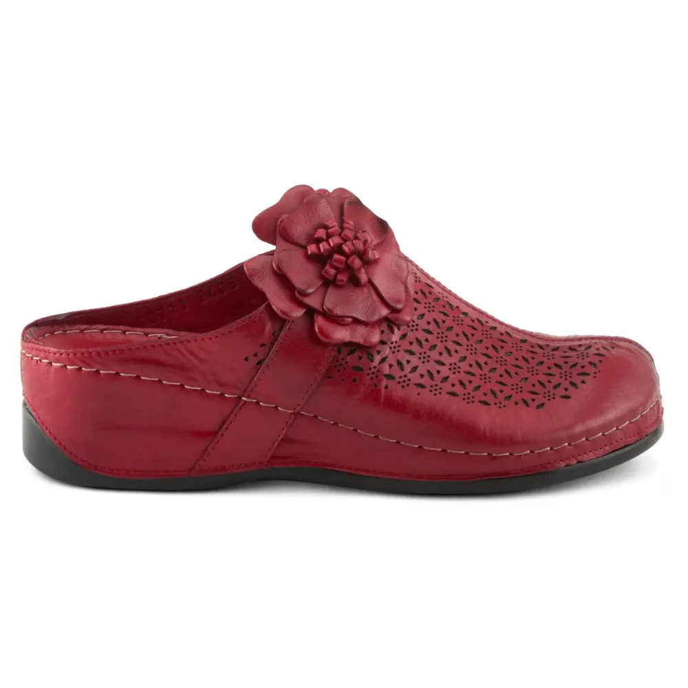 Spring Step Lilybean Red Leather Clog (Women's)