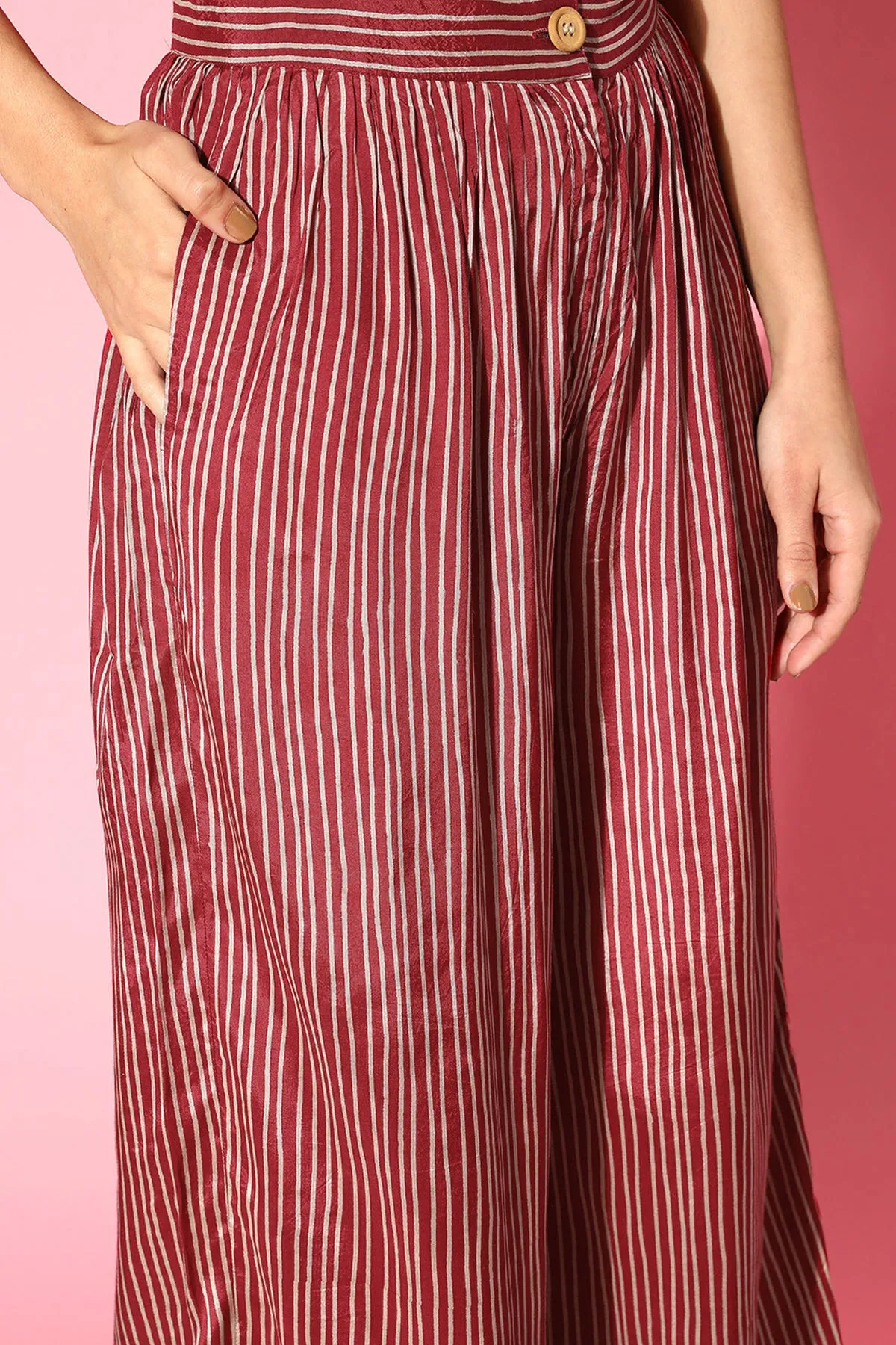 Stripes on Maroon Co-ordinate Set